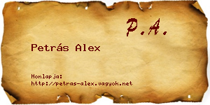 Petrás Alex névjegykártya